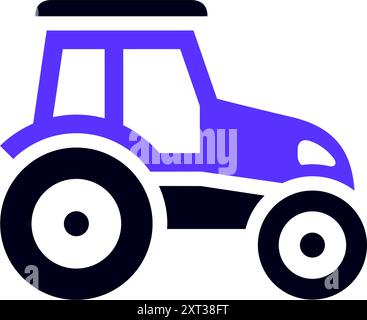 Symbol Schleppertransport flach, Seitenansicht Stock Vektor