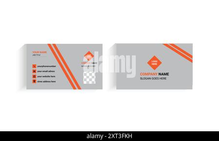 Modernes gelb-weißes Visitenkartendesign Stock Vektor