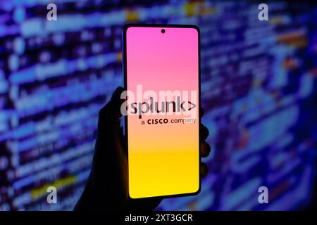 Paraguay. August 2024. In dieser Abbildung wird das Splunk Inc.-Logo auf einem Smartphone-Bildschirm angezeigt. (Foto von Jaque Silva/SOPA Images/SIPA USA) *** ausschließlich für redaktionelle Nachrichten *** Credit: SIPA USA/Alamy Live News Stockfoto