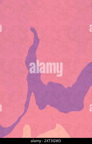 Dieses Bild zeigt abstrakte Muster mit fließenden Formen in zartem Rosa und Lila, ideal für eine Vielzahl von Design-Hintergründen Stockfoto