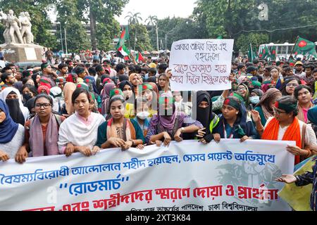 Dhaka, Bangladesch - 013. August 2024: Scheich Hasina wurde wegen Mordes von Studenten und einfachen Menschen aus dem straßenmarsch-Programm von an gehängt Stockfoto