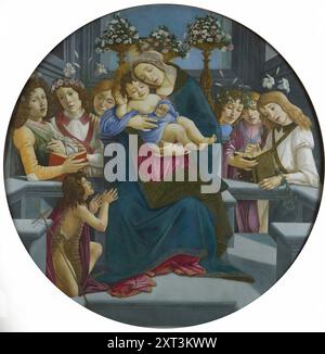 Jungfrau und Kind mit Johannes dem Täufer als Junge und Engel, Gefunden in der Sammlung der Galleria Borghese, Rom. Stockfoto