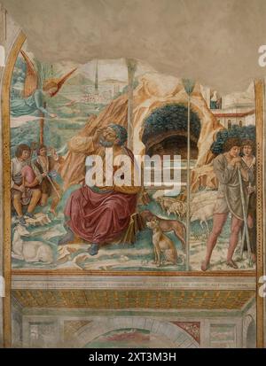 Der Traum von Joachim, 1491. Gefunden in der Sammlung des Museo Benozzo Gozzoli, Castelfiorentino. Stockfoto