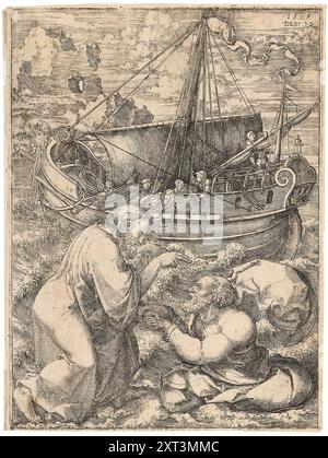 Jesus geht auf Wasser, 1525. In der Sammlung der Privatsammlung gefunden. Stockfoto