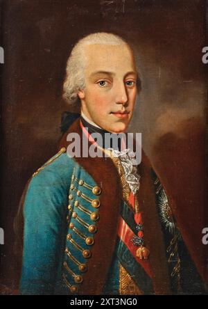 Erzherzog Alexander Leopold (1772–1795), Pfalz von Ungarn, in ungarischer Uniform, um 1795. In der Sammlung der Privatsammlung gefunden. Stockfoto