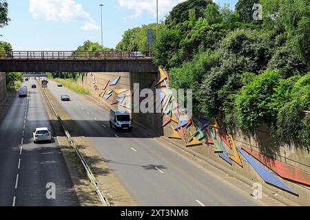 WESTERN Avenue, Gabalfa, Cardiff, Wales, Großbritannien. Stockfoto