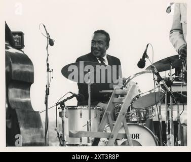 Chico Hamilton, Capital Radio Jazz Festival, London, 1979. Stockfoto