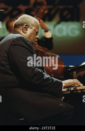 Oscar Peterson, North Sea Jazz Festival, Niederlande, 1991. Stockfoto