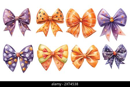 Aquarell Coquette Bogen Clipart-on weißer Hintergrund nette Clipart Hand gezeichnete Illustration Stock Vektor