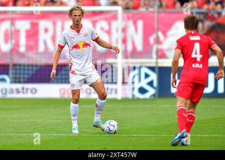 ENSCHEDE, 13-08-2024 , Stadion de Grolsch Veste, Fußball, UEFA Champions League, Qualifikation, Saison 2024 / 2025, FC Twente - Salzburg. Der Salzburger Spieler Maurits Kjaergaard Stockfoto