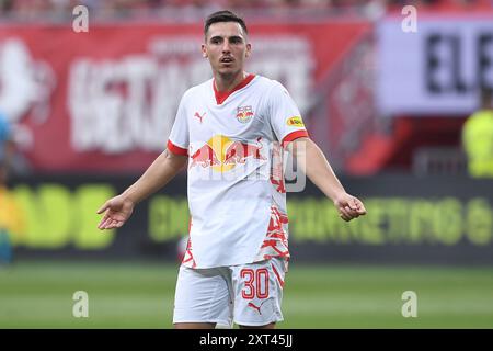 Enschede, Deutschland. August 2024. Fussball UEFA Champions League Qualifikation 3. Runde FC Twente - FC Salzburg am 13.08.2024 im Stadion de Grolsch Veste in Enschede Oscar Gloukh ( Salzburg ) Foto: Revierfoto Credit: ddp Media GmbH/Alamy Live News Stockfoto