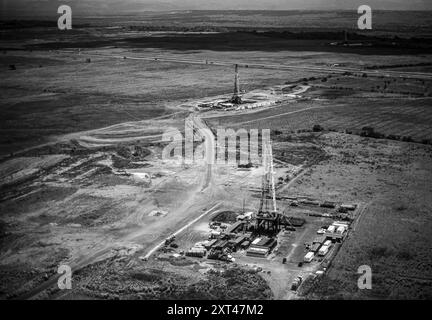 Luftaufnahme der Ölbohrinseln im Bundesstaat Mongas, Venezuela Stockfoto