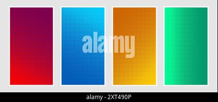 Satz von Halbtonbannern. Konstruktionsvorlagen. Vektorabbildung Stock Vektor