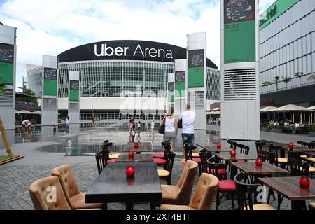 Berlin - 3. August 2024: Uber Arena eine Mehrzweckhalle im Berliner Stadtteil Friedrichshain. Stockfoto