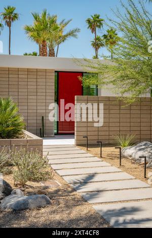Palm Springs, KALIFORNIEN, LA-22. Mai 204: Frank Sinatras Haus hieß Twin Palms ein modernes Haus aus der Mitte des Jahrhunderts. Stockfoto