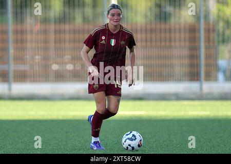 Cisterna Di Latina, Latium. August 2024. Verena Hanshaw von AS Roma während des Freundschaftsspiels zwischen Roma-Frauen und Napoli-Frauen im Domenico Bartolani-Stadion in Cisterna di Latina, Italien, 13. August 2024. Quelle: massimo insabato/Alamy Live News Stockfoto