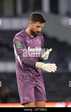 Pride Park, Derby, Derbyshire, Großbritannien. August 2024. Carabao Cup Runde 1 Fußball, Derby County gegen Chesterfield; Torhüter Josh Vickers von Derby County Credit: Action Plus Sports/Alamy Live News Stockfoto