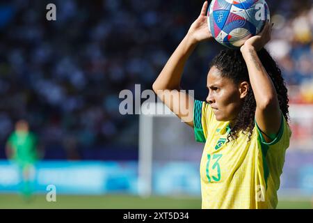 Paris, Frankreich. August 2024. Yasmim (BRA) Fußball/Fußball : Paris 2024 Olympische Spiele Frauenfußball Goldmedaillenspiel zwischen Brasilien 0-1 USA im Parc des Princes in Paris, Frankreich . Quelle: Mutsu Kawamori/AFLO/Alamy Live News Stockfoto