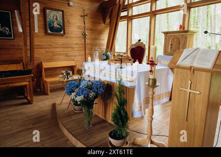 Ein Nahaufnahme der Kacergine St. Anne's Chapel in Kacergine, Litauen Stockfoto