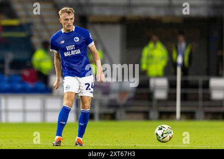 Cardiff, Großbritannien. August 2024. Eli King of Cardiff City in Aktion. Spiel der 1. Runde des Carabao Cup EFL Cup, Cardiff City gegen Bristol Rovers im Cardiff City Stadium in Cardiff, Wales am Dienstag, den 13. August 2024. Dieses Bild darf nur für redaktionelle Zwecke verwendet werden. Nur redaktionelle Verwendung, Bild von Lewis Mitchell/Andrew Orchard Sportfotografie/Alamy Live News Credit: Andrew Orchard Sportfotografie/Alamy Live News Stockfoto