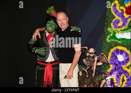 Mexiko-Stadt, Mexiko. August 2024. Der US-amerikanische Schauspieler Michael Keaton posierte für Fotos während des BeetleJuice BeetleJuice-Films Photocall im Mexico City Four Season Hotel. 13. August 2024 in Mexiko-Stadt, Mexiko. (Foto: Carlos Tischler/ Credit: Eyepix Group/Alamy Live News Stockfoto