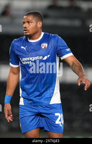 Pride Park, Derby, Derbyshire, Großbritannien. August 2024. Carabao Cup Runde 1 Fußball, Derby County gegen Chesterfield; Vontae Daley Campbell von Chesterfield FC Credit: Action Plus Sports/Alamy Live News Stockfoto