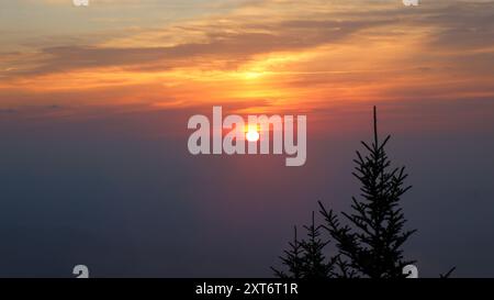 Sonnenaufgang am Mount Mitchell Stockfoto