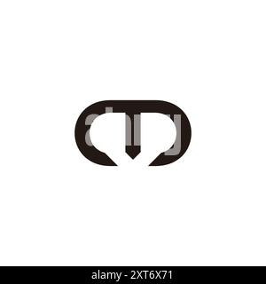 Buchstabe m ovale Form einfache geometrische Linie Logo-Vektor Stock Vektor