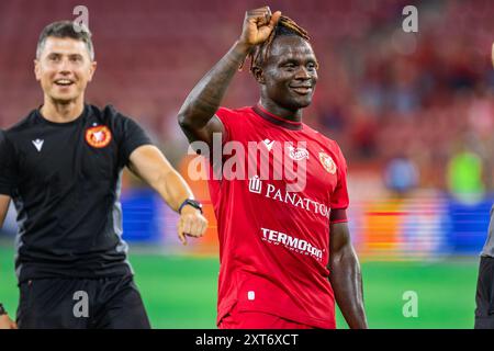 Hilary Gong von Widzew wurde während des polnischen PKO BP Ekstraklasa League-Spiels zwischen Widzew Lodz und Lech Poznan im Widzew Lodz Municipal Stadium gesehen. Stockfoto