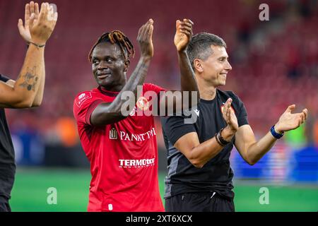 Hilary Gong von Widzew wurde während des polnischen PKO BP Ekstraklasa League-Spiels zwischen Widzew Lodz und Lech Poznan im Widzew Lodz Municipal Stadium gesehen. Stockfoto