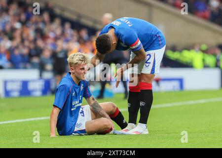 Glasgow, Großbritannien. August 2024. Die Rangers spielten Dynamo Kyiv in der Champions League im Hampden Park in Glasgow, Schottland. Das Endresultat war Dynamo Kiew mit 0:2, und die Tore wurden von O. Pikhalionok (82) und N. Voloshyn (84) erzielt. Quelle: Findlay/Alamy Live News Stockfoto