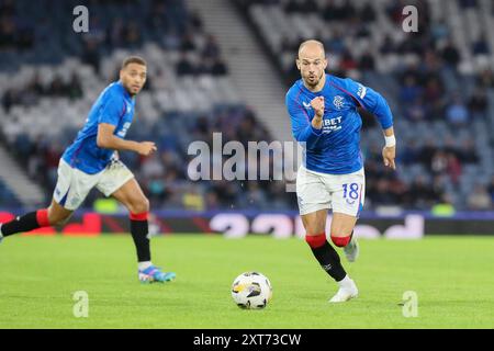 Glasgow, Großbritannien. August 2024. Die Rangers spielten Dynamo Kyiv in der Champions League im Hampden Park in Glasgow, Schottland. Das Endresultat war Dynamo Kiew mit 0:2, und die Tore wurden von O. Pikhalionok (82) und N. Voloshyn (84) erzielt. Quelle: Findlay/Alamy Live News Stockfoto