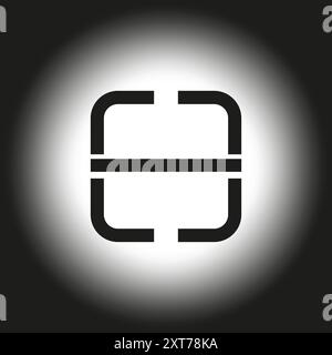 Symbol für Code-Scanner. Schwarzweiß-Farbverlauf. Minimalistisches Design. Vektorabbildung. Stock Vektor