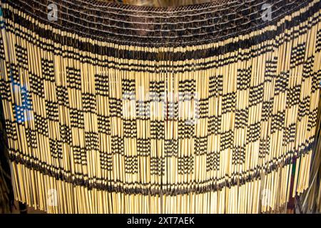 Authentischer Piupiu-Rock Aus Maori-Flachs Stockfoto