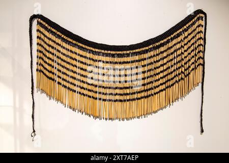 Authentischer Piupiu-Rock Aus Maori-Flachs Stockfoto