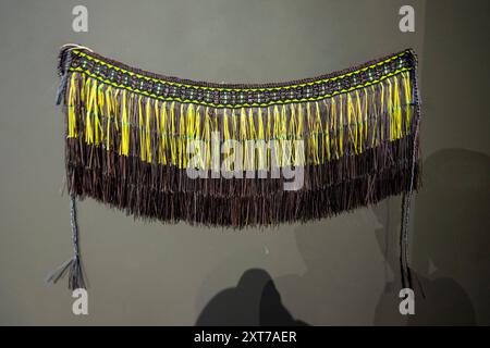Authentischer Piupiu-Rock Aus Maori-Flachs Stockfoto