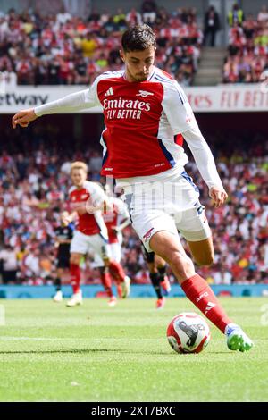 London, Großbritannien. August 2024. Arsenal Mittelfeldspieler Kai Havertz (29) während des Freundschaftsspiels Arsenal FC gegen Olympique Lyonnais im Emirates Stadium, London, England, Vereinigtes Königreich am 11. August 2024 Credit: Every Second Media/Alamy Live News Stockfoto