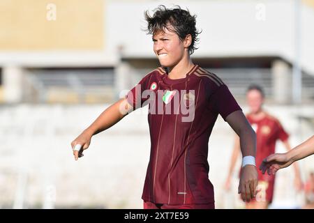 Cisterna Di Latina, Italien. August 2024. Valentina Giacinti von AS Roma wurde während des Freundschaftsspiels zwischen Roma-Frauen und Napoli-Frauen im Domenico Bartolani-Stadion gesehen. Endergebnis Roma Women 1: 0 Napoli Women (Foto: Mattia Vian/SOPA Images/SIPA USA) Credit: SIPA USA/Alamy Live News Stockfoto