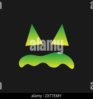 Jack O Laterne Gruselgesicht Halloween Kürbis Symbol. Niedliches lustiges böses Gesicht Ausdruck einfaches Vektor-Design-Element. Monster Gruselige Horror-Illustrationen. Stock Vektor