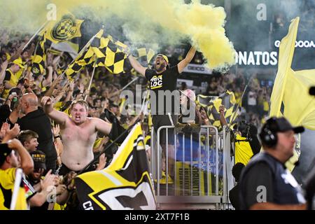 13. August 2024: Die Fans der Columbus Crew feiern ein Tor gegen Inter Miami CF im Liagues Cup in Columbus, Ohio. Brent Clark/Cal Sport Media Stockfoto