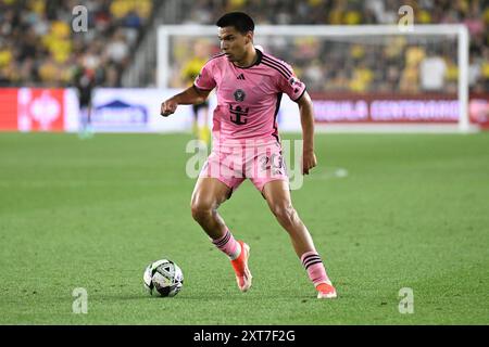 13. August 2024: Inter Miami CF-Mittelfeldspieler Diego GÃ³mez (20) spielt im Liagues Cup in Columbus (Ohio) gegen die Columbus Crew. Brent Clark/Cal Sport Media Stockfoto