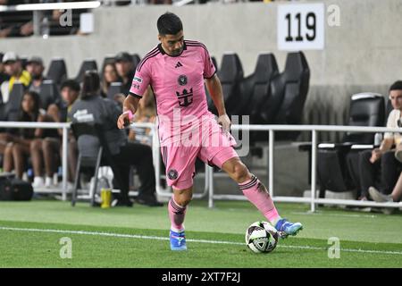 13. August 2024: Inter Miami CF-Stürmer Luis SuÃ¡rez (9) übernimmt den Ball gegen die Columbus Crew im Liagues Cup in Columbus, Ohio. Brent Clark/Cal Sport Media Stockfoto