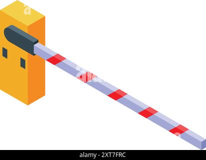 Isometrische automatische Parksperre Schließsystem Tor-Symbol für Webdesign isoliert auf weißem Hintergrund Stock Vektor