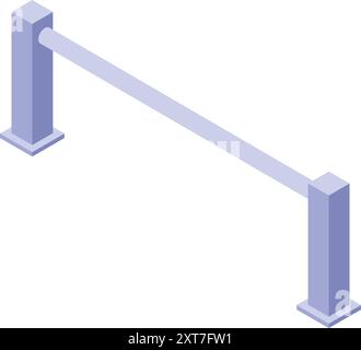 Parkbarriere mit isometrischem Blick auf den Eingang zum Parkplatz Stock Vektor