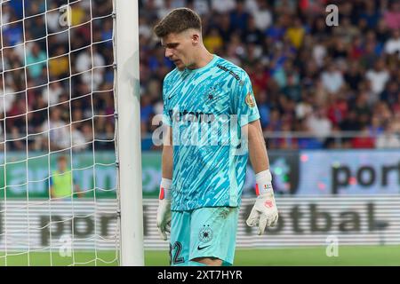 Bukarest, Rumänien. 13. August 2024: Stefan Tarnovanu, Torhüter der FCSB, während der UEFA Champions League, dritter Qualifikationsrunde 2. Legs-Fußballspiel zwischen FCSB und AC Sparta Praha, im Steaua-Stadion in Bukarest. Quelle: Lucian Alecu/Alamy Live News Stockfoto