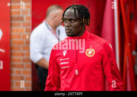 Lodz, Polen. August 2024. Hilary Gong von Widzew wurde während des Polnischen PKO Ekstraklasa League-Spiels zwischen Widzew Lodz und Slask Wroclaw im Widzew Lodz Municipal Stadium gesehen. Endpunktzahl: Widzew Lodz 0:0 Slask Breslaw. (Foto: Mikolaj Barbanell/SOPA Images/SIPA USA) Credit: SIPA USA/Alamy Live News Stockfoto