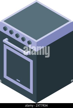 Moderner Küchenherd mit Backofen zum Kochen verschiedener Gerichte Stock Vektor