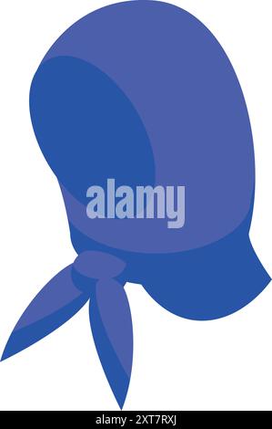 Blaues Bandana, das eine Teilfläche in der isometrischen Ansicht teilweise bedeckt Stock Vektor