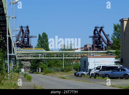 Blastöfen in Eisenhuttenstadt, 2024, wo neue Technologien Wasserstoff und direkte Reduktion die Produktion revolutionieren werden. Stockfoto