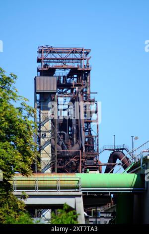 Blastöfen in Eisenhuttenstadt, 2024, wo neue Technologien Wasserstoff und direkte Reduktion die Produktion revolutionieren werden. Stockfoto